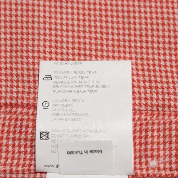 Caliban NWT Dress Shirt Size 40 15.75 Regular Fit in Orange Houndstooth Cotton